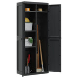 Outdoor Storage Cabinet Black 65x37x165 cm PP - Top-Down View