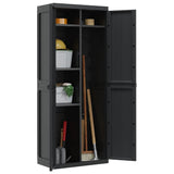 Outdoor Storage Cabinet Black 65x37x165 cm PP - Rear View