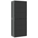 Outdoor Storage Cabinet Black 65x37x165 cm PP - Low Angle