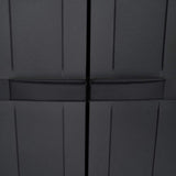 Outdoor Storage Cabinet Black 65x37x165 cm PP - Extra Image