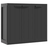 Outdoor Storage Cabinet Black 97x37x85 cm PP - Front View