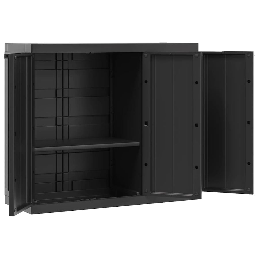 Outdoor Storage Cabinet Black 97x37x85 cm PP