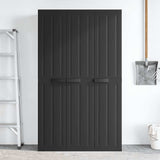 Outdoor Storage Cabinet Black 97x37x165 cm PP - Side View