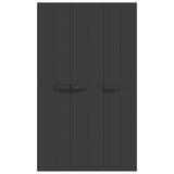 Outdoor Storage Cabinet Black 97x37x165 cm PP - 45-Degree Angle
