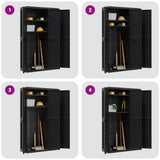 Outdoor Storage Cabinet Black 97x37x165 cm PP - Extra Image