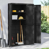 Outdoor Storage Cabinet Black 97x37x165 cm PP