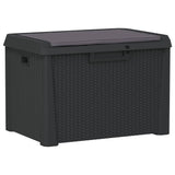 Garden Storage Box with Seat Cushion Anthracite 125 L PP - Front View