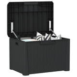 Garden Storage Box with Seat Cushion Anthracite 125 L PP - Top-Down View