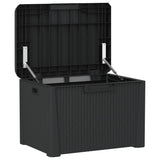Garden Storage Box with Seat Cushion Anthracite 125 L PP - 45-Degree Angle