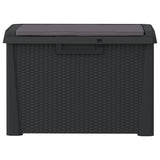 Garden Storage Box with Seat Cushion Anthracite 125 L PP - Rear View
