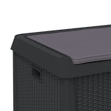 Garden Storage Box with Seat Cushion Anthracite 125 L PP