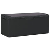 Garden Storage Box with Seat Cushion Anthracite 350 L PP - Front View