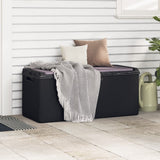 Garden Storage Box with Seat Cushion Anthracite 350 L PP - Side View