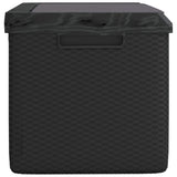 Garden Storage Box with Seat Cushion Anthracite 350 L PP - Close-Up Angle