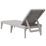 Sun Lounger Grey 186x60x29 cm PP - Rear View