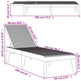 Sun Lounger Grey 186x60x29 cm PP - Extra Image