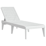 Sun Lounger White 186x60x29 cm PP - Front View