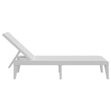 Sun Lounger White 186x60x29 cm PP - 45-Degree Angle