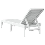 Sun Lounger White 186x60x29 cm PP - Rear View