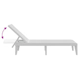 Sun Lounger White 186x60x29 cm PP - Close-Up Angle