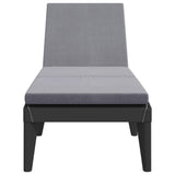 Sun Lounger with Cushion Anthracite 186x60x29 cm PP - Top-Down View