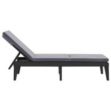 Sun Lounger with Cushion Anthracite 186x60x29 cm PP - 45-Degree Angle