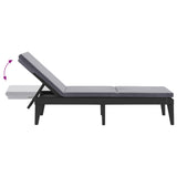 Sun Lounger with Cushion Anthracite 186x60x29 cm PP - Close-Up Angle