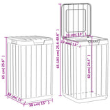 Outdoor Garbage Bin Anthracite 38x38x65 cm PP - Extra Image