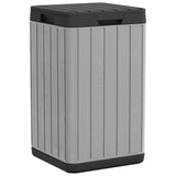 Outdoor Garbage Bin Grey 38x38x65 cm PP - Front View