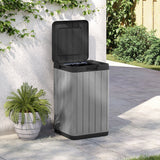 Outdoor Garbage Bin Grey 38x38x65 cm PP - Side View