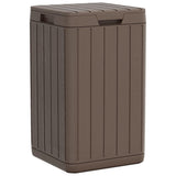 Outdoor Garbage Bin Brown 38x38x65 cm PP - Front View