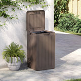 Outdoor Garbage Bin Brown 38x38x65 cm PP