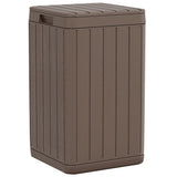 Outdoor Garbage Bin Brown 38x38x65 cm PP - Rear View
