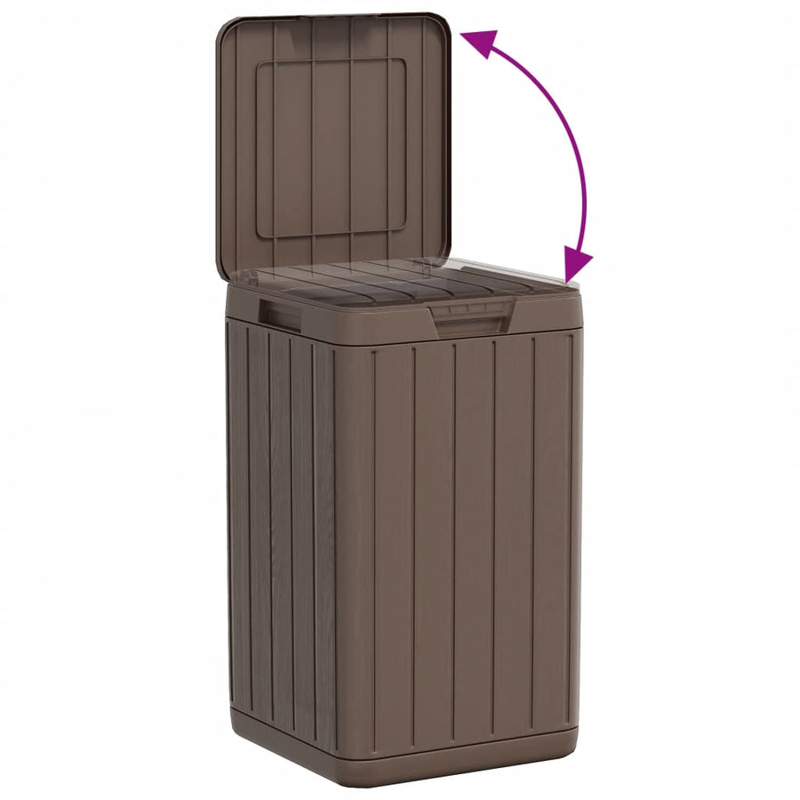 Outdoor Garbage Bin Brown 38x38x65 cm PP