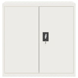 File Cabinet White 90x40x90 cm Steel - Side View