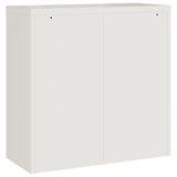 File Cabinet White 90x40x90 cm Steel - Rear View
