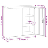 File Cabinet White 90x40x90 cm Steel