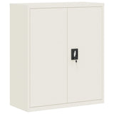 File Cabinet White 90x40x105 cm Steel - Front View