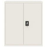 File Cabinet White 90x40x105 cm Steel - Side View