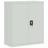 File Cabinet Light Grey 90x40x105 cm Steel - Front View