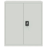 File Cabinet Light Grey 90x40x105 cm Steel - Side View