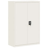 File Cabinet White 90x40x140 cm Steel - Front View