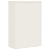 File Cabinet White 90x40x140 cm Steel - Rear View