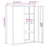 File Cabinet Black 90x40x140 cm Steel - Extra Image