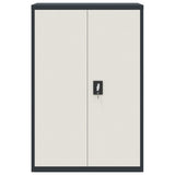 File Cabinet Anthracite and White 90x40x140 cm Steel - Side View