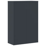 File Cabinet Anthracite and White 90x40x140 cm Steel - Rear View