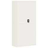 File Cabinet White 90x40x180 cm Steel - Front View