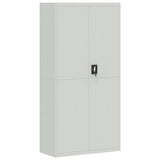 File Cabinet Light Grey 90x40x180 cm Steel - Front View