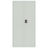 File Cabinet Light Grey 90x40x180 cm Steel - Side View