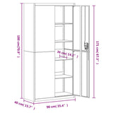 File Cabinet Black 90x40x180 cm Steel - Extra Image